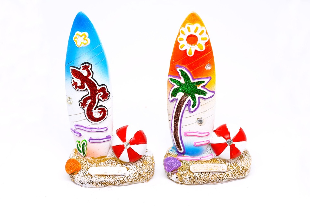 SURF RESINA COLORI VIVACI 2 VEDUTE MARINE H 11 CM 