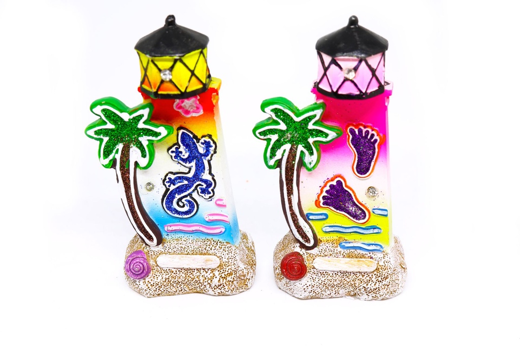 FARO RESINA COLORI VIVACI 2 VEDUTE MARINE H 11 CM