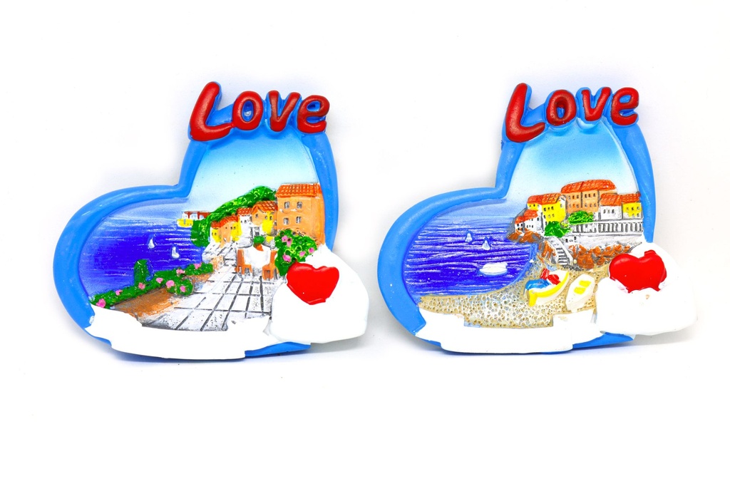 MAGNETE RESINA CUORE LOVE C/VEDUTA 