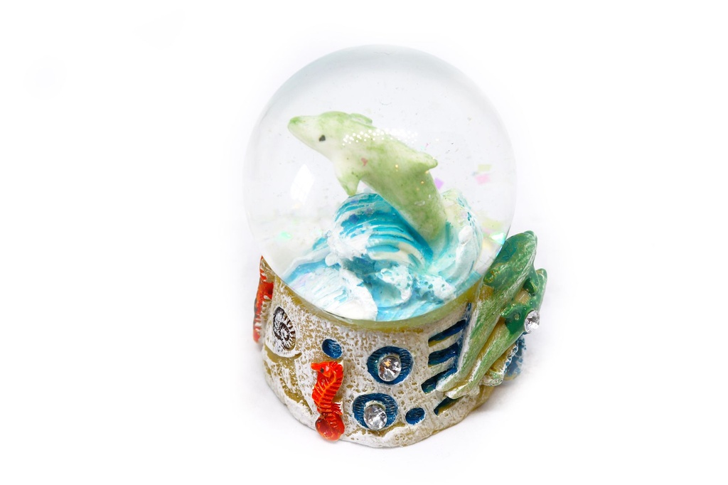 BOLLA NEVE RESINA C/DELFINI 