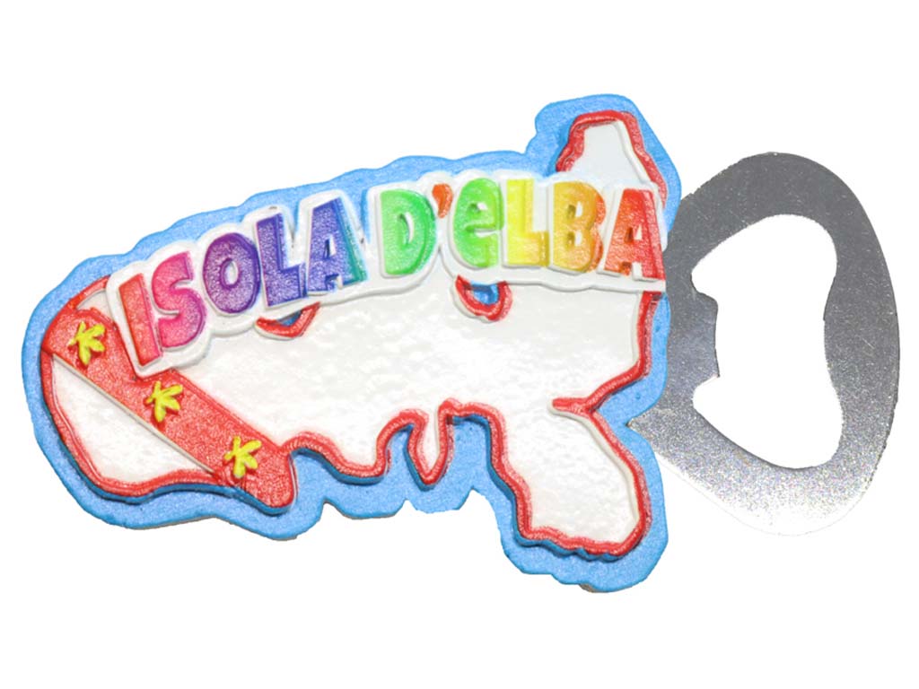 MAGNETE RESINA APRIBOTTIGLIE FORMA ISOLA D'ELBA 