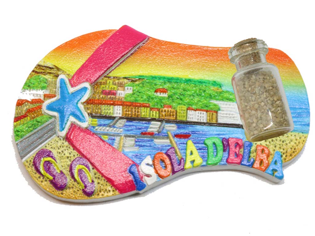 MAGNETE RESINA CIABATTINA C/BOTT ISOLA D'ELBA 