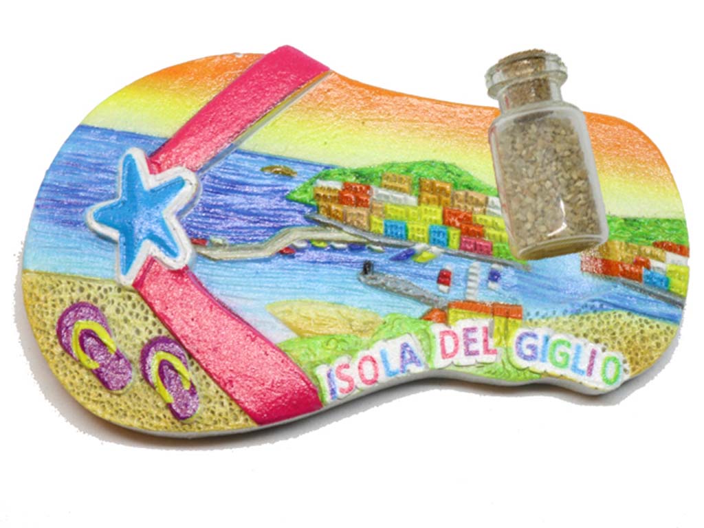 MAGNETE RESINA CIABATTINA C/BOTT ISOLA GIGLIO 