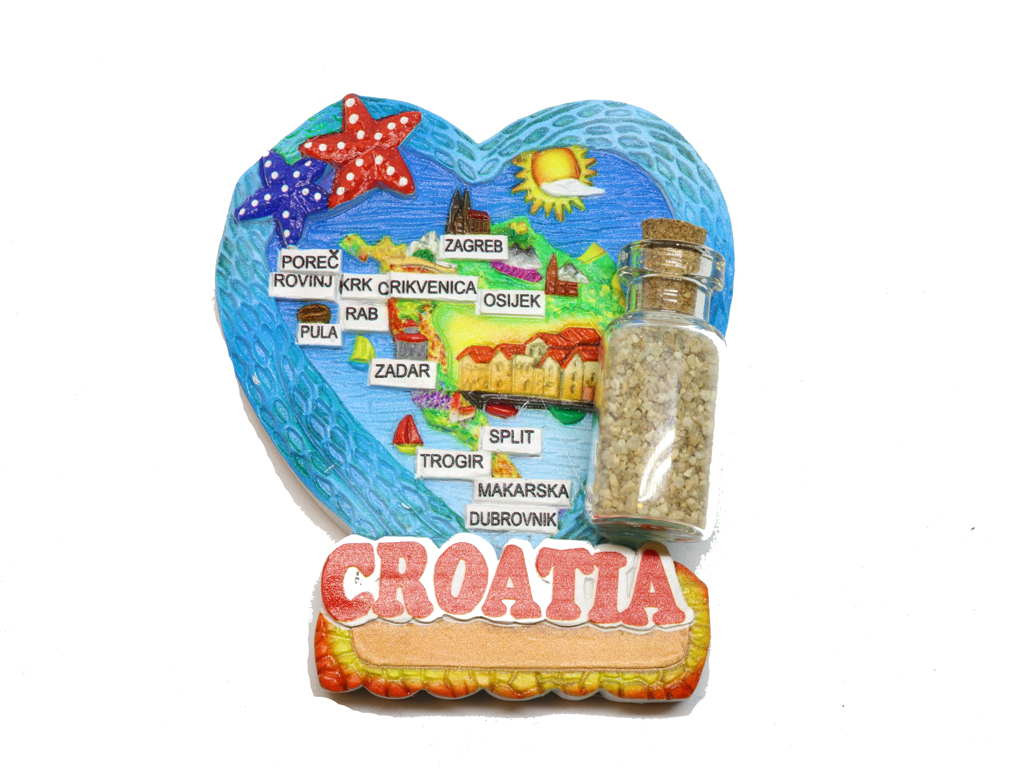 MAGNETE CUORE C/BOTTIGLIETTA CROATIA 