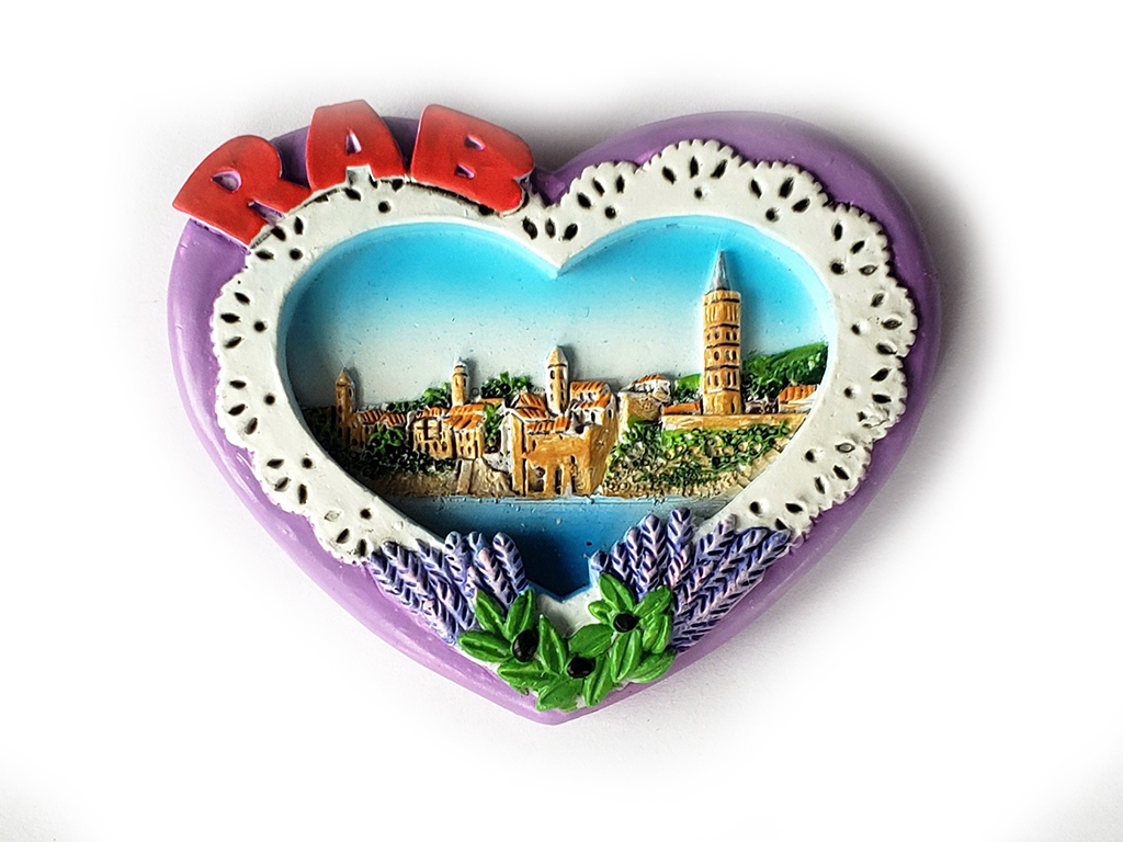 MAGNETE CUORE LAVANDA VEDUTA RAB 