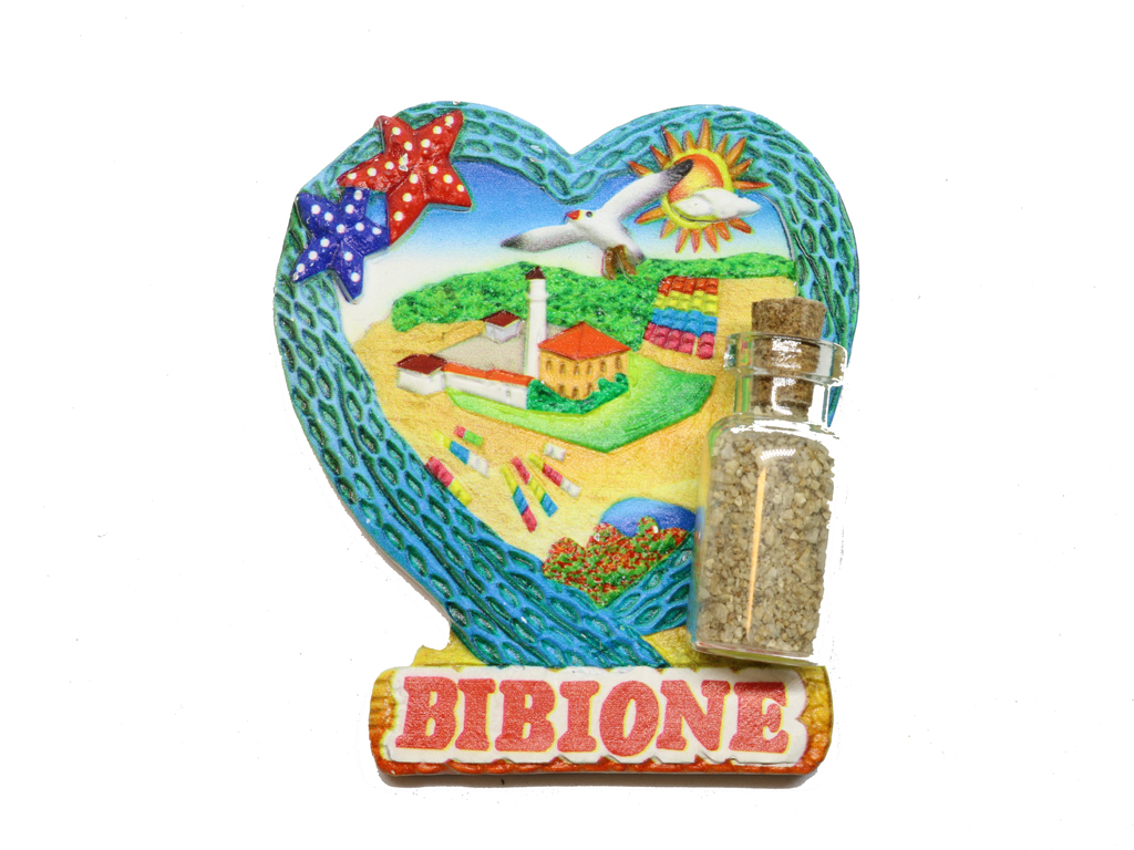 MAGNETE CUORE CORDA BIBIONE CON BOTTIGLIA 