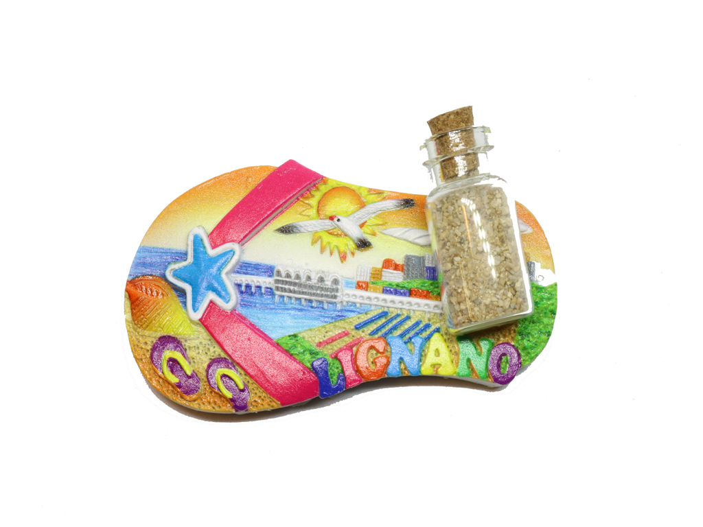 MAGNETE CIABATTINA LIGNANO CON BOTTIGLIA 