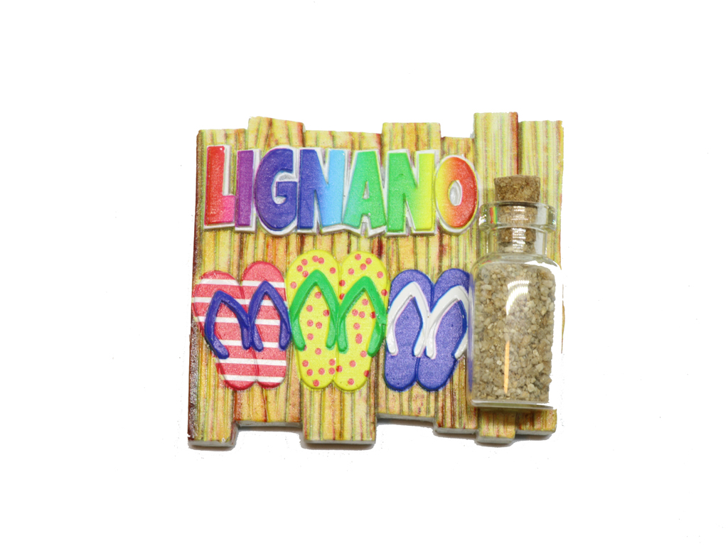 MAGNETE STECCATO+CIABATTINA LIGNANO CON BOTTIGLIA 