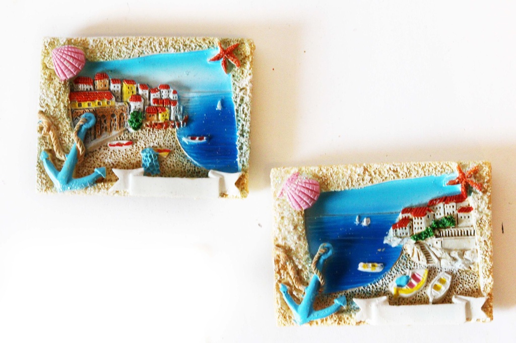 MAGNETE RESINA RETT SABBIA c/VEDUTA E PERG 2MOD 