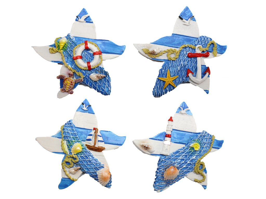 MAGNETE RESINA STELLA C/VEDUTA MARINA 4 MOD ASS 