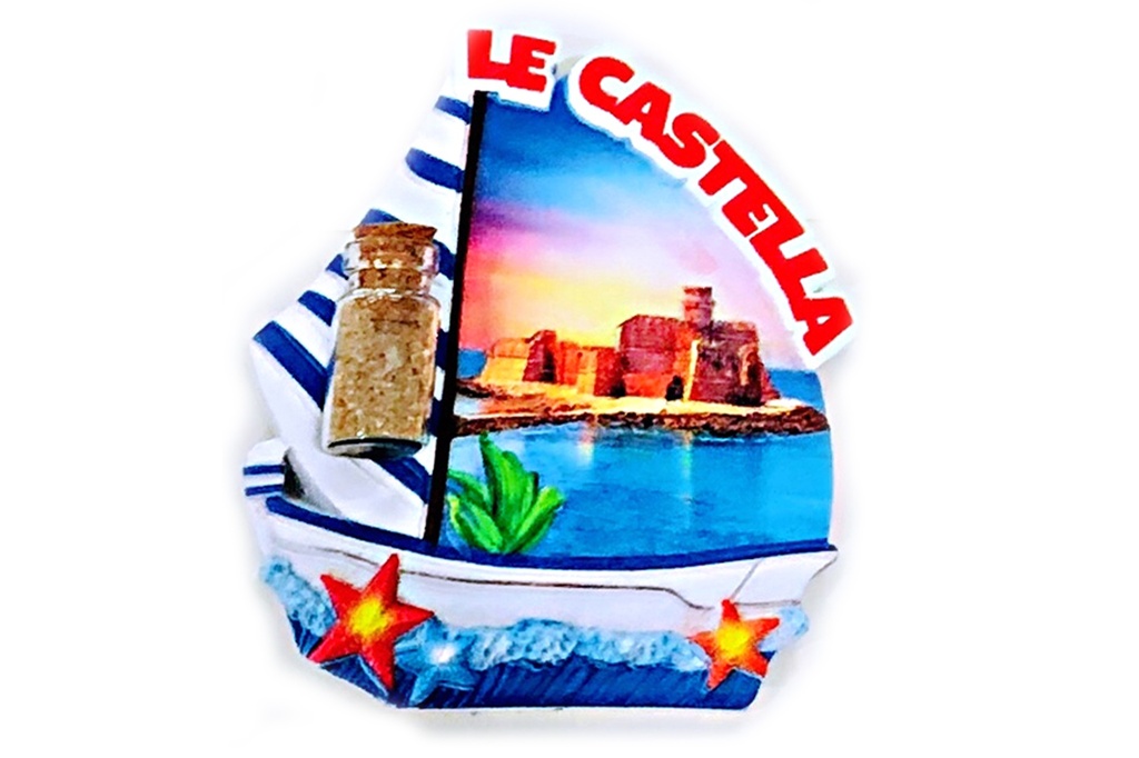 MAGNETE LE CASTELLA BARCA C/BOTTIGLIA 