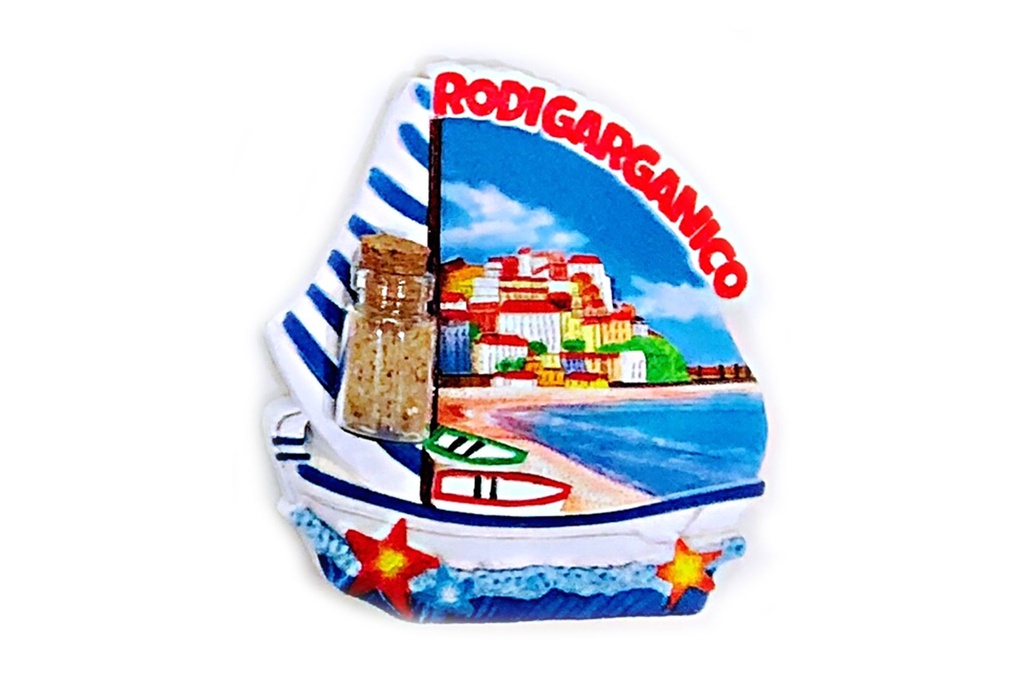 MAGNETE RODI GARGANICO BARCA C/BOTTIGLIA 