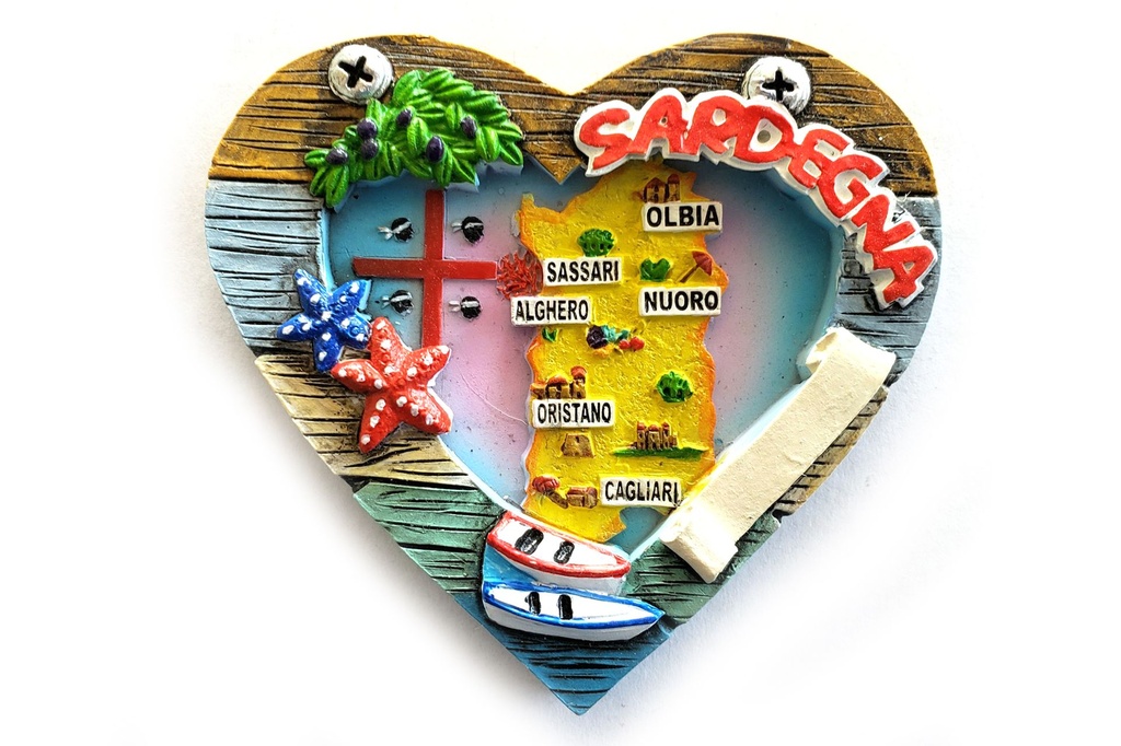 MAGNETE CUORE MAPPA SARDEGNA 