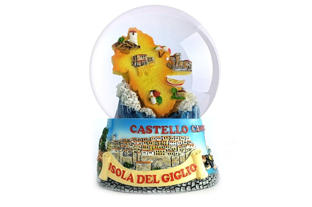 BOLLA NEVE 65 MM ISOLA DEL GIGLIO CON MAPPA 