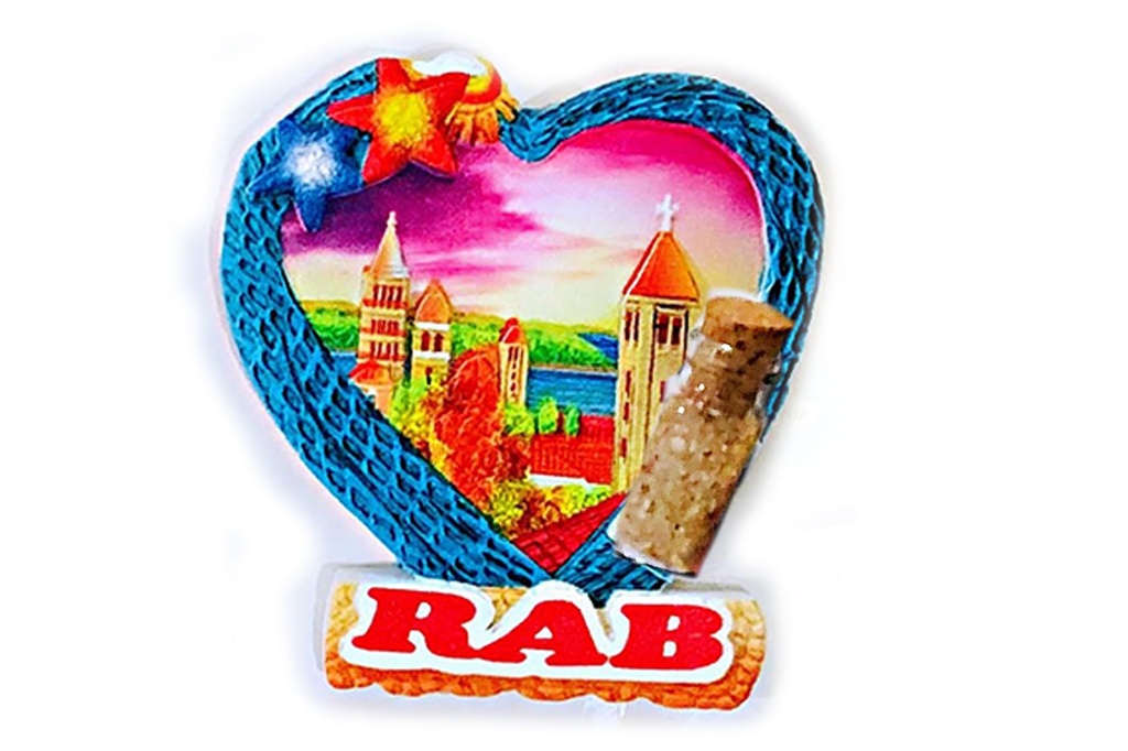 MAGNETE CUORE CON BOTTIGLIA RAB 