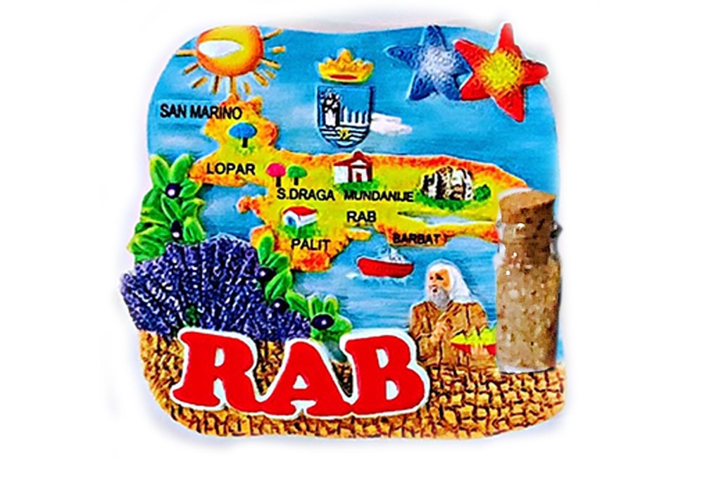 MAGNETE VEDUTA CON BOTTIGLIETTA RAB 