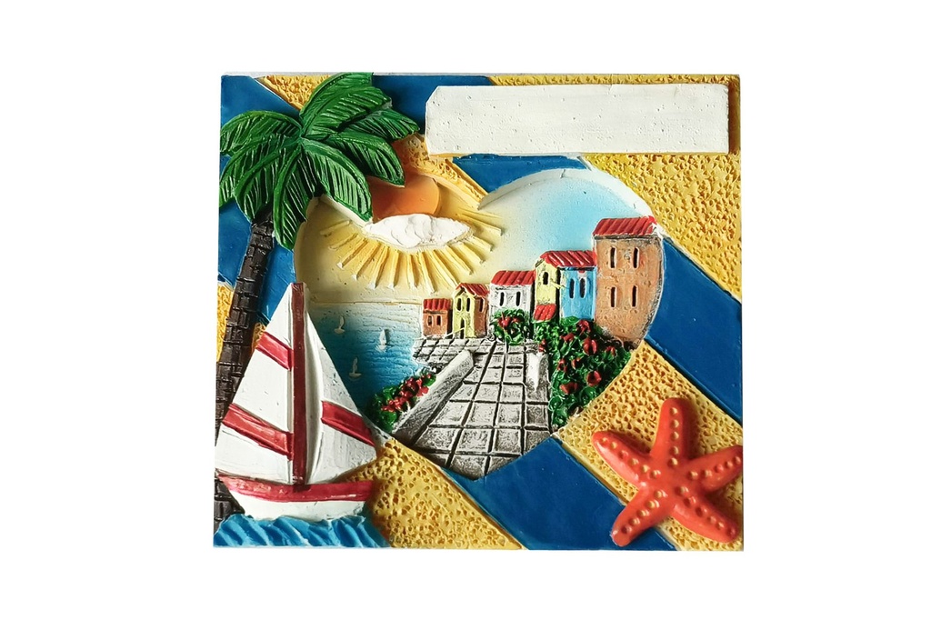 MAGNETE RESINA VEDUTE 4 ASS QUADRATA C/BARCA 