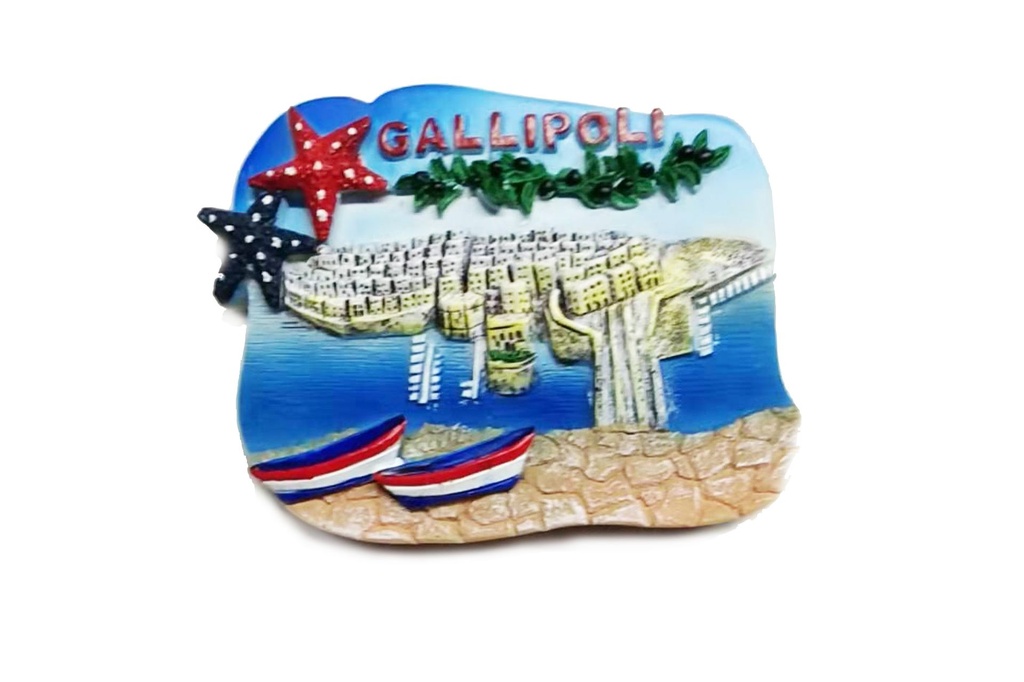 MAGNETE RESINA VEDUTA C/STELLE GALLIPOLI 