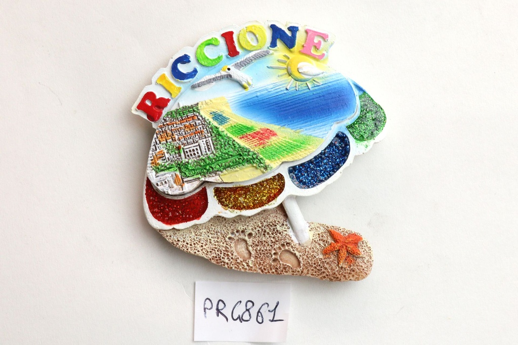 MAGNETE RESINA OMBRELLONE GLITTER RICCIONE 