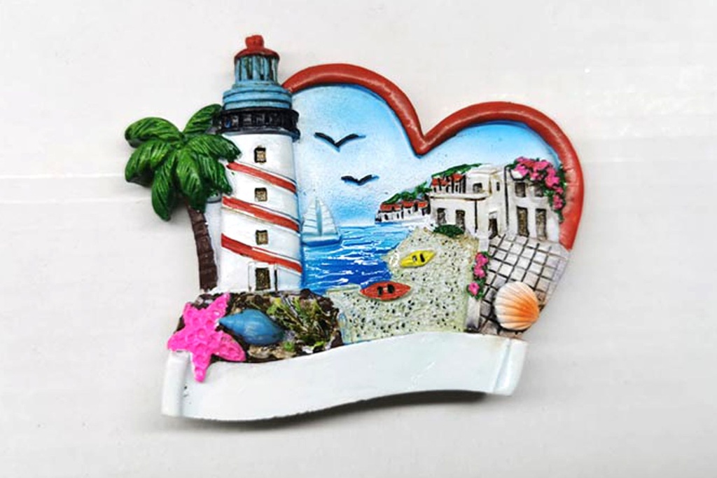 MAGNETE RESINA CUORE FARO 2 VEDUTE 