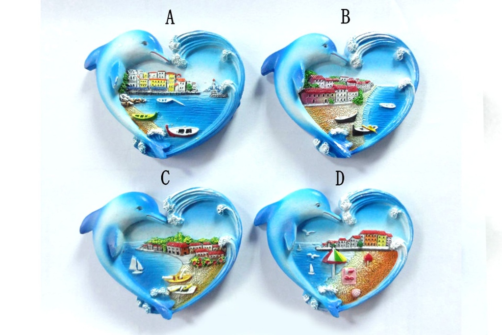 MAGNETE RESINA CUORE DELFINO VEDUTA 4 MOD 