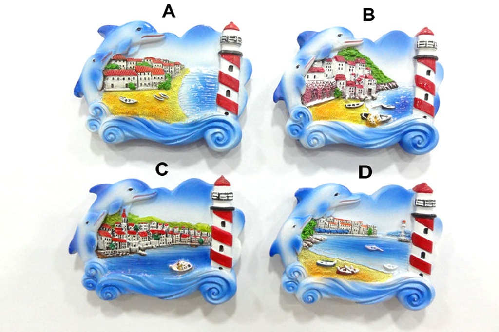 MAGNETE RESINA FARO E DELFINO VEDUTA 4 MOD 