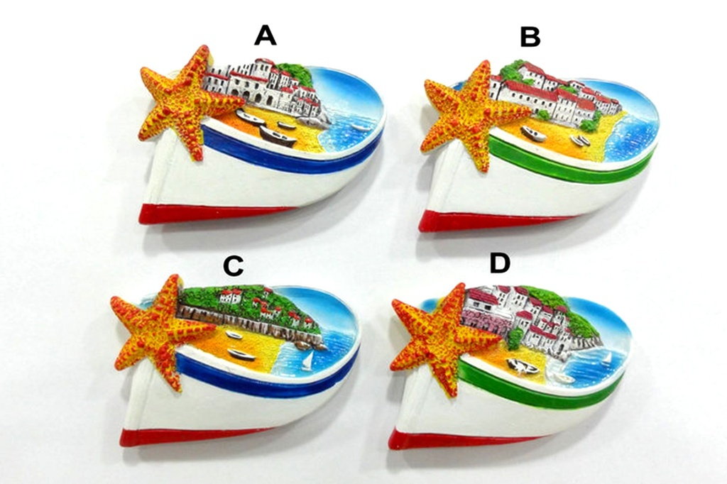 MAGNETE RESINA STELLA CON BARCA VEDUTA 4 MOD 