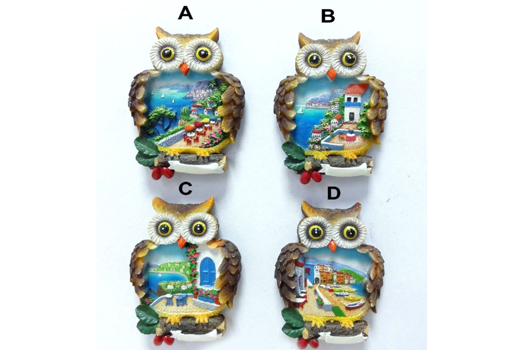 MAGNETE RESINA GUFO VEDUTA 4 MOD 