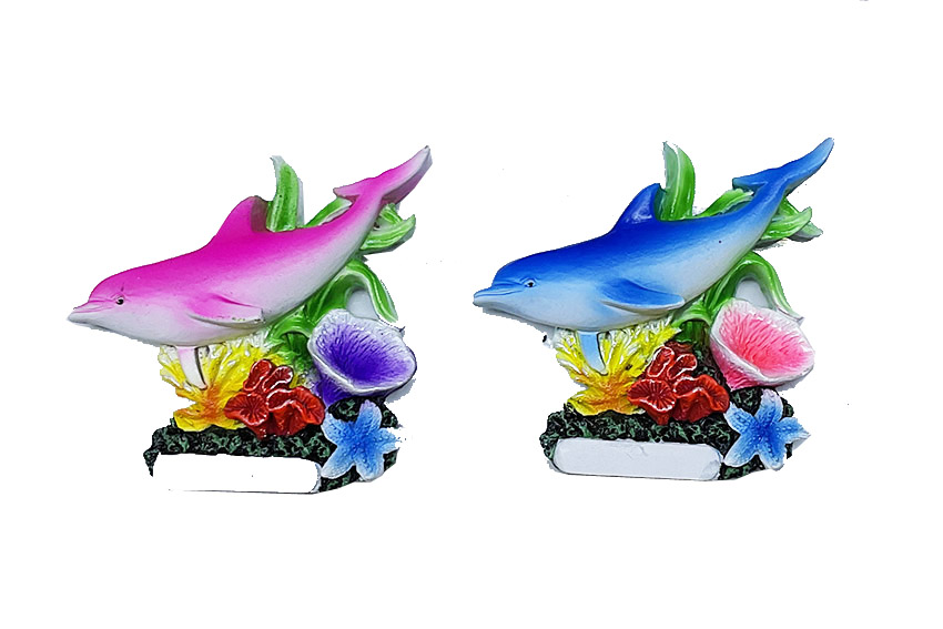 MAGNETE DELFINO RESINA SU FONDO MARINO 2 MOD 
