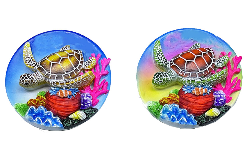 MAGNETE OVALE RESINA C/TARTARUGHE 2 MOD 