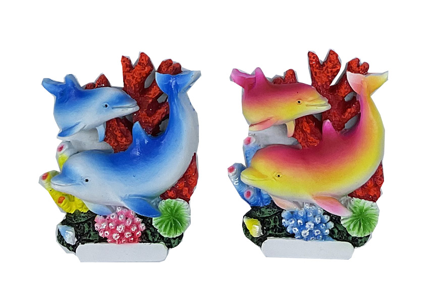 MAGNETE RESINA DELFINO SU CORALLO 2 MOD 