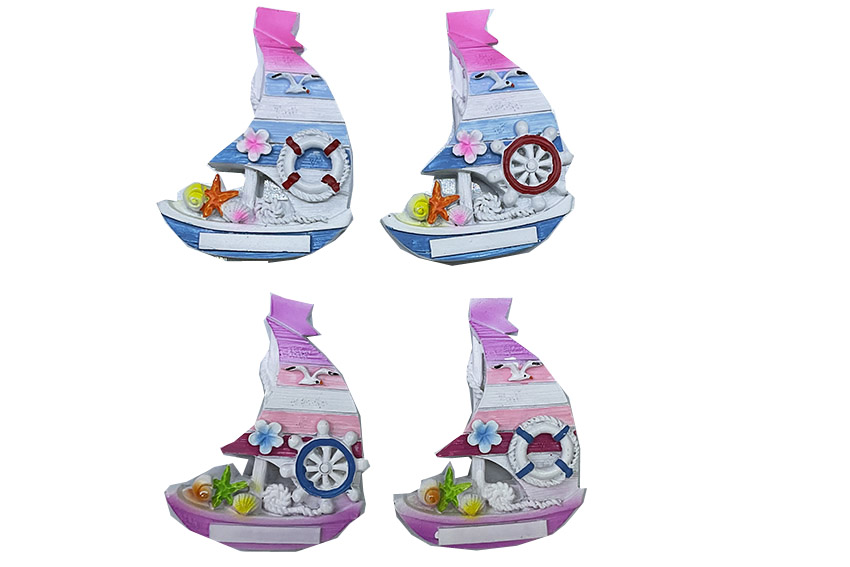 MAGNETE RESINA BARCA PASTELLO 4 MOD 