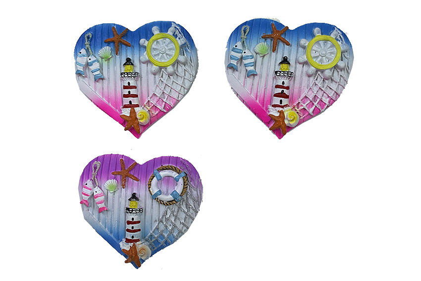 MAGNETE RESINA CUORE PASTELLO 4 MOD 