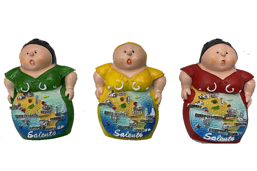 MAGNETE RESINA DONNA MAPPA SALENTO 3 COL 
