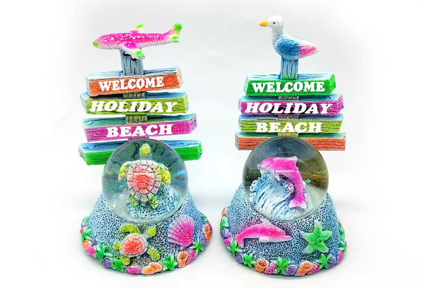 BOLLA NEVE RESINA CON CARTELLI STRADALI E B/SOGG M 