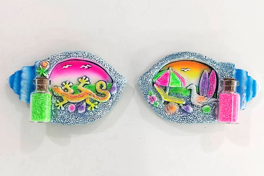 MAGNETE RESINA CONCHIGLIA C/BOTT 2 MOD 