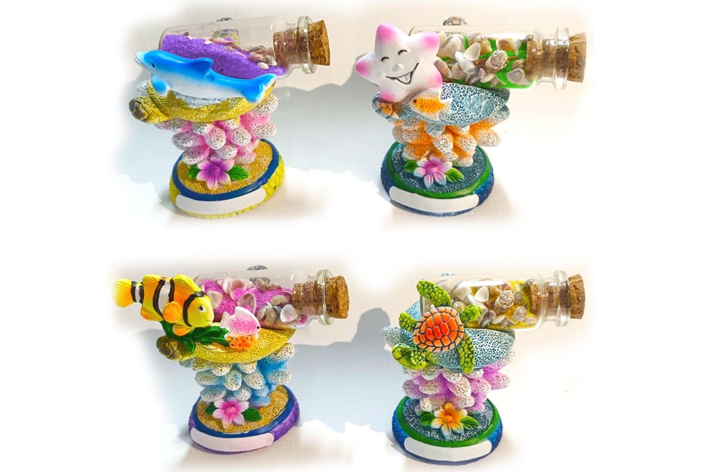 SOGG MARINI RESINA CON BOTTIGLIETTA+SABBIA 