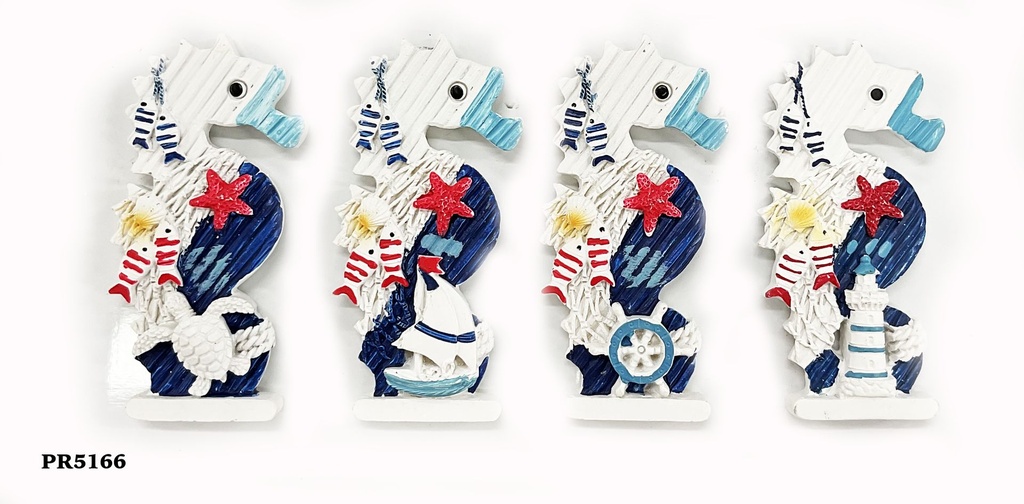 MAGNETE RESINA CAVALLUCCIO BIANCO/BLU 4 MOD AS 