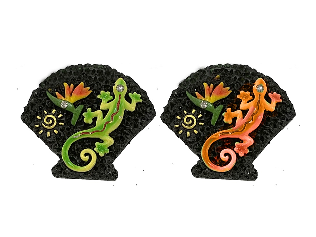 MAGNETE RESINA VENTAGLIO NERO GEKO 2 COL ASS 