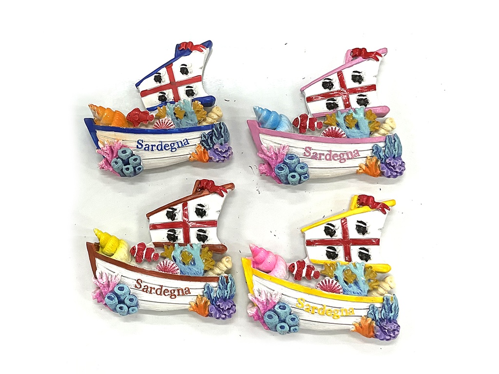 MAGNETE RESINA BARCA 4 MORI 4 COL ASS 