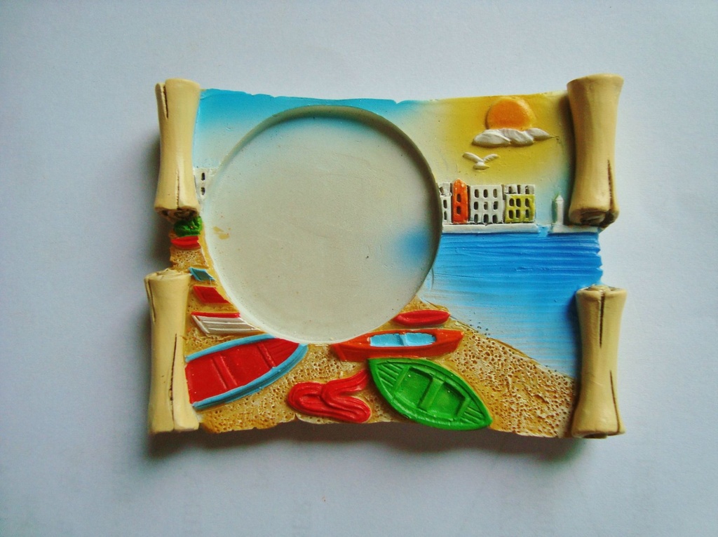 MAGNETE RESINA PERGAM. BARCHE SU SPIAG. C/STICKER 