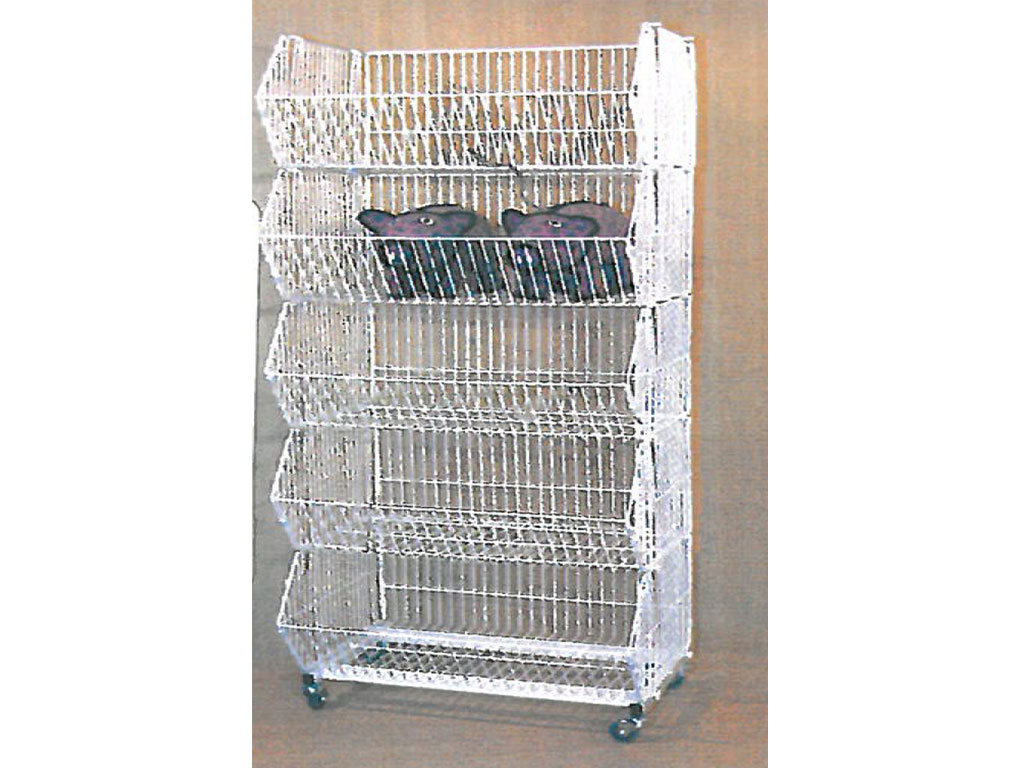 ESPOSITORE TERRA 5CESTI 1LATO RUOTE MET H160*50*60 