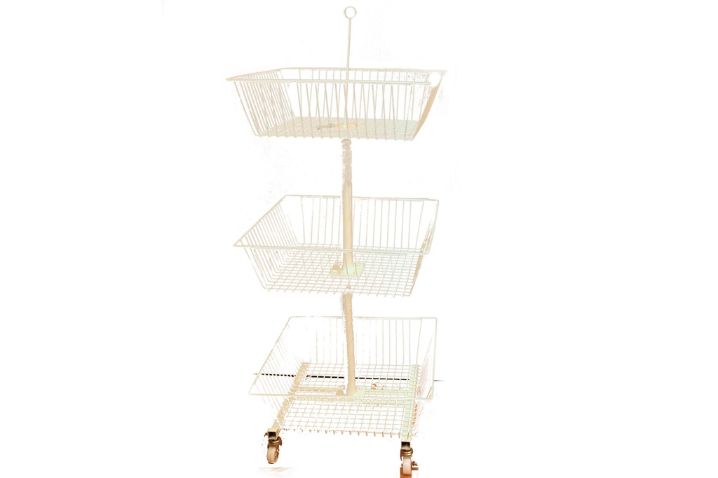 ESPOSITORE MET CESTI 4 LATI C/3 CESTI GIREVOLI 