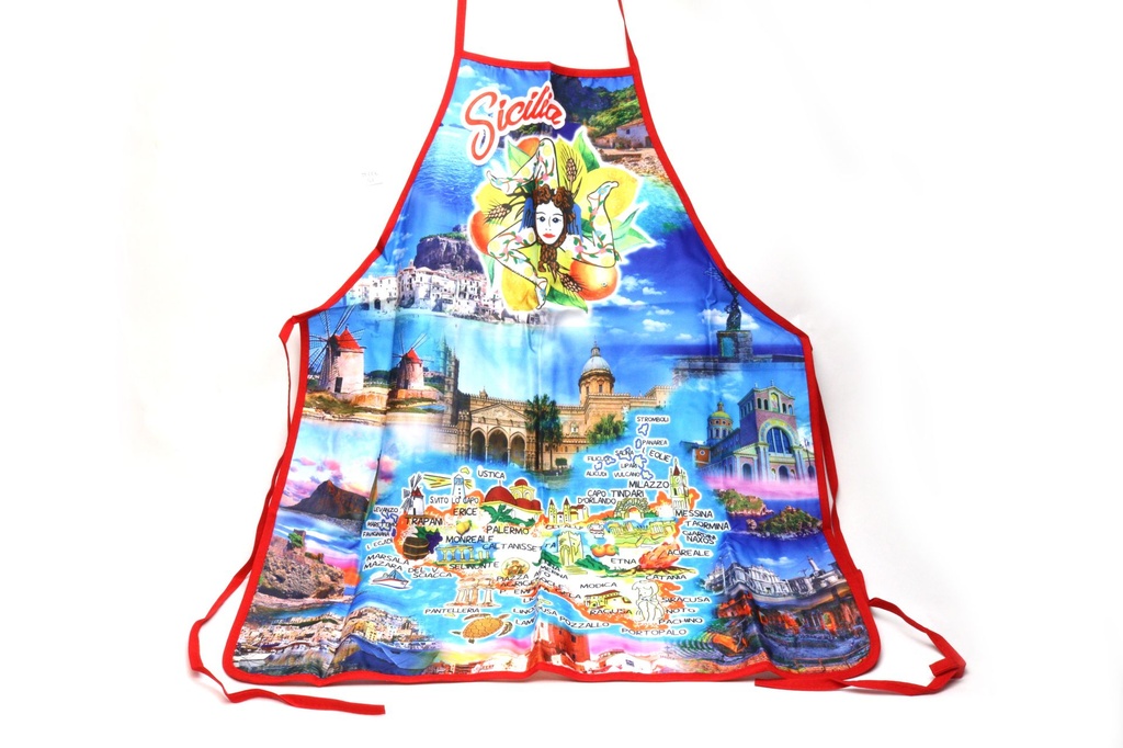 GREMBIULE TESSUTO SICILIA "FAMIGLIA" 58x74 