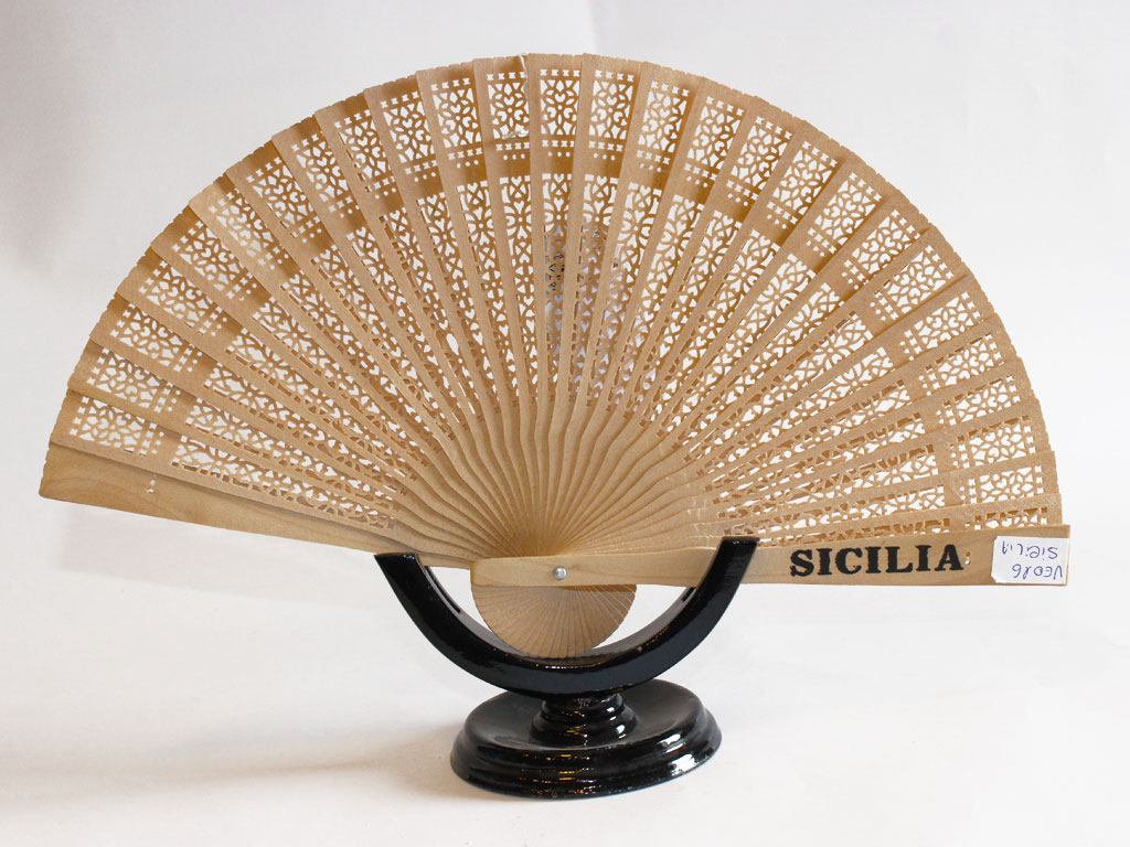 VENTAGLI LEGNO NAT. 8" SICILIA - 4 INTARSI ASS. 