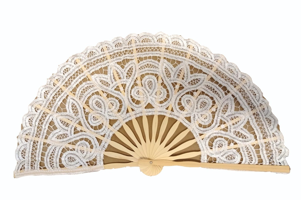 VENTAGLIO BAMBOO MERLETTO BIANCO 