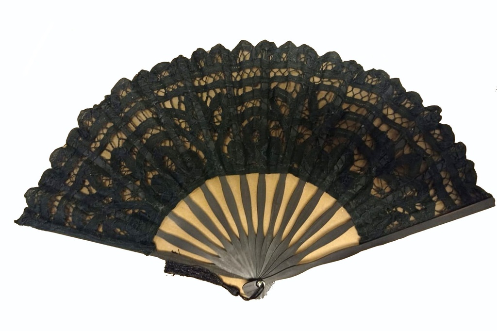 VENTAGLIO BAMBOO MERLETTO NERO 