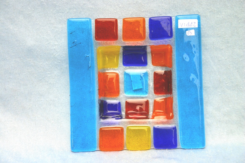 PIATTO VETRO 16x16 - 6 COL. ASS.TI 