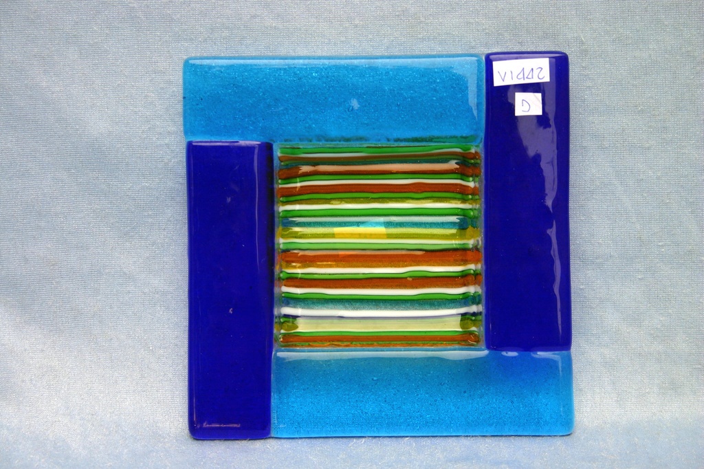 PIATTO VETRO 16x16 - 6 COL. ASS.TI 