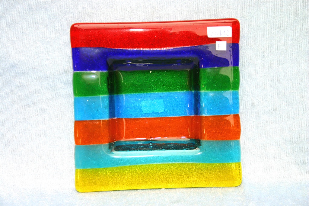 PIATTO VETRO 16x16 - 6 COL. ASS.TI 